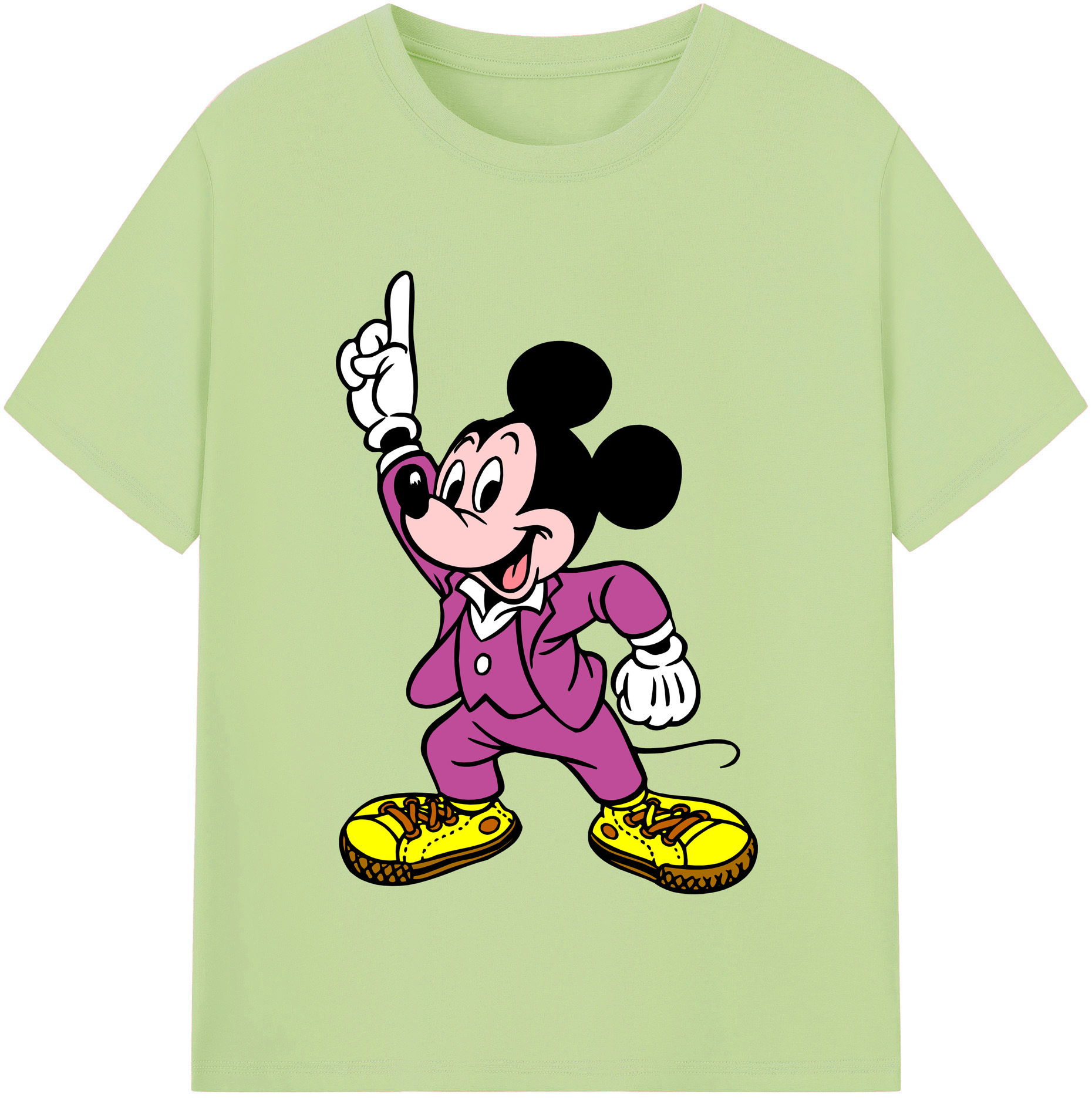 （画像用） ミッキーマウス Mickey Mouse 綿100％半袖Tシャツ（フロントプリント）